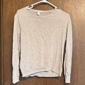 H&M Light Beige Long-Sleeve Crewneck Sweater - Women